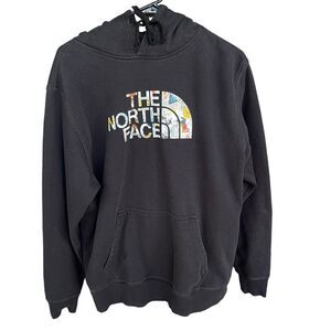 The North Face Hoodie Mens Large Half Dome Logo Black Travel Sweatshirt Outdoor